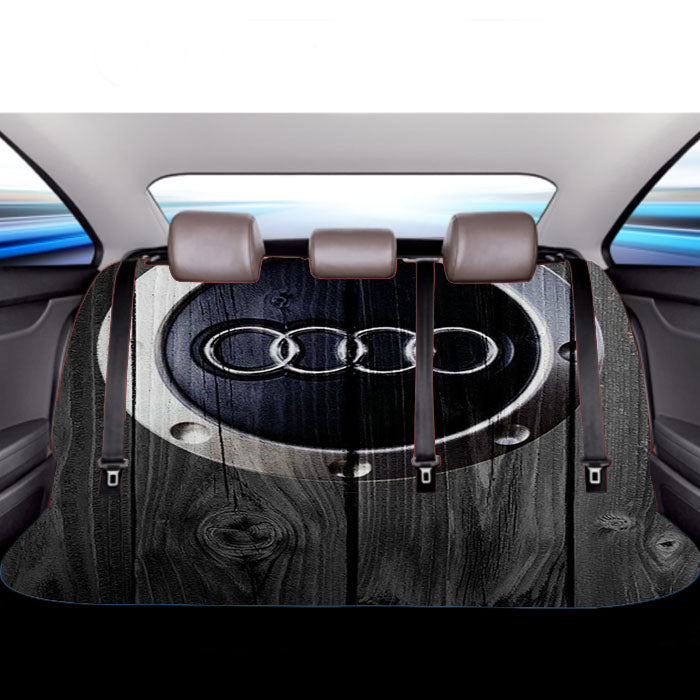 Audi Car Logo Dark Wood Wallpaper Car Back Rear Seat Covers