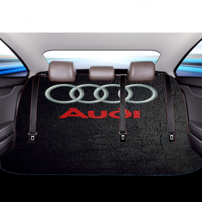Audi Dark Logo Wallpaper Car Back Rear Seat Covers