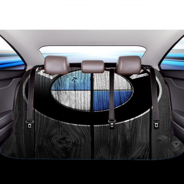 Bmw Car Logo Dark Wood Wallpaper Car Back Rear Seat Covers