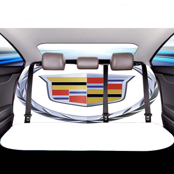 Cadillac Logo White Car Back Rear Seat Covers