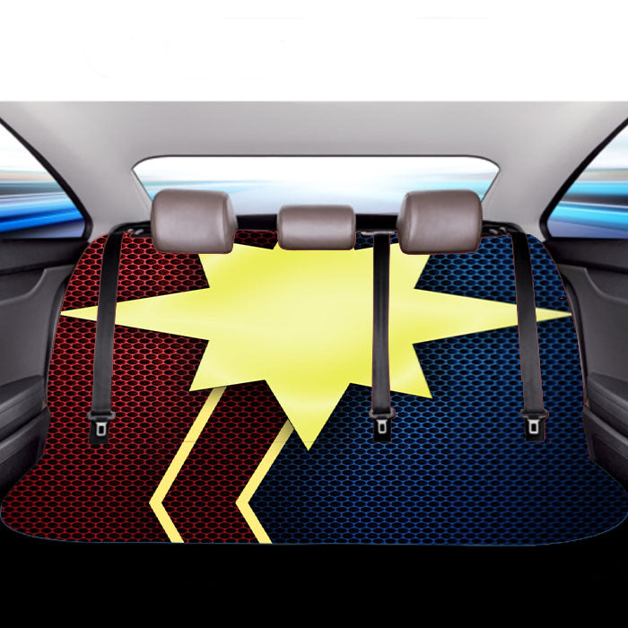 Captain Marvel Logo Carbon Fiber Car Back Rear Seat Covers
