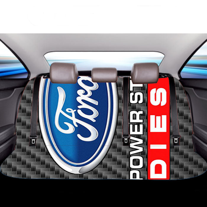 Carbon Ford Powerstroke Diesel Logo Car Back Rear Seat Covers