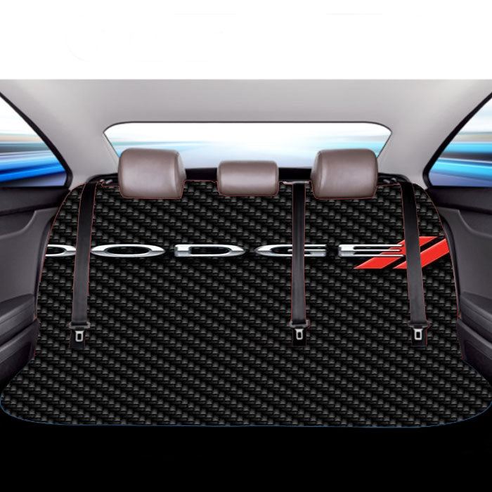 Dodge Car Logo Carbon Car Back Rear Seat Covers