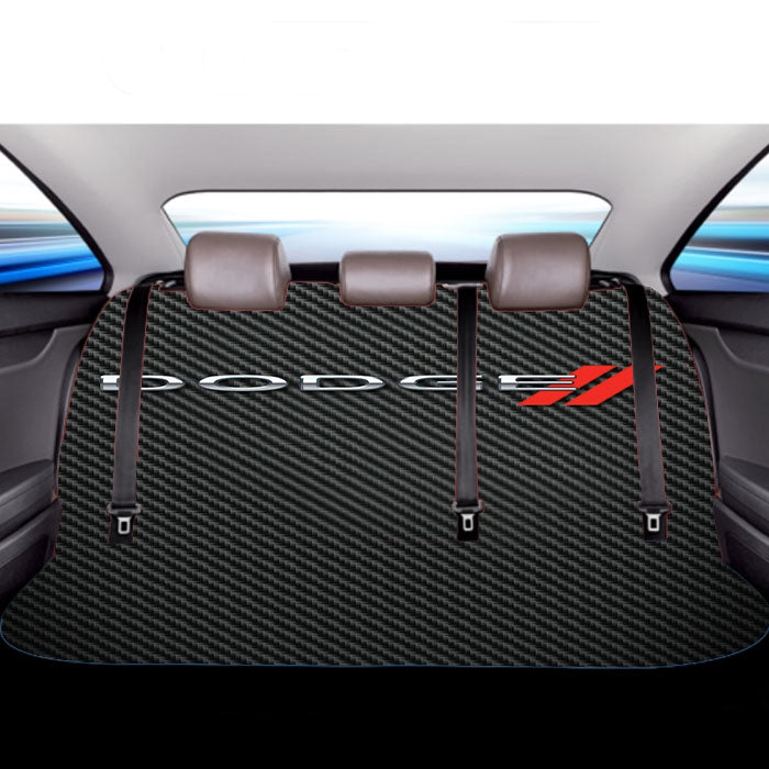Dodge Carbon Fiber Logo Car Back Rear Seat Covers