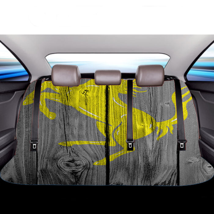 Ferrari Horse Logo Dark Wood Wallpaper Car Back Rear Seat Covers