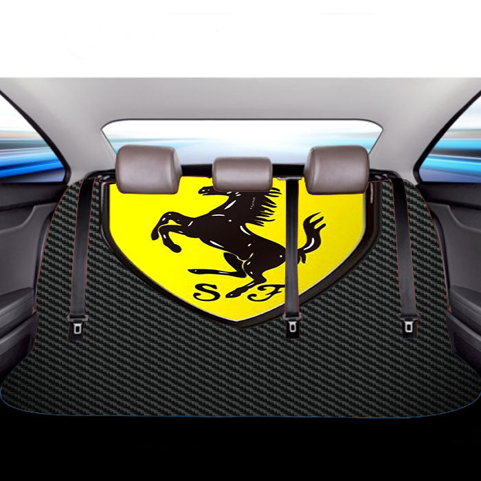 Ferrari Logo Carbon Fiber Car Back Rear Seat Covers