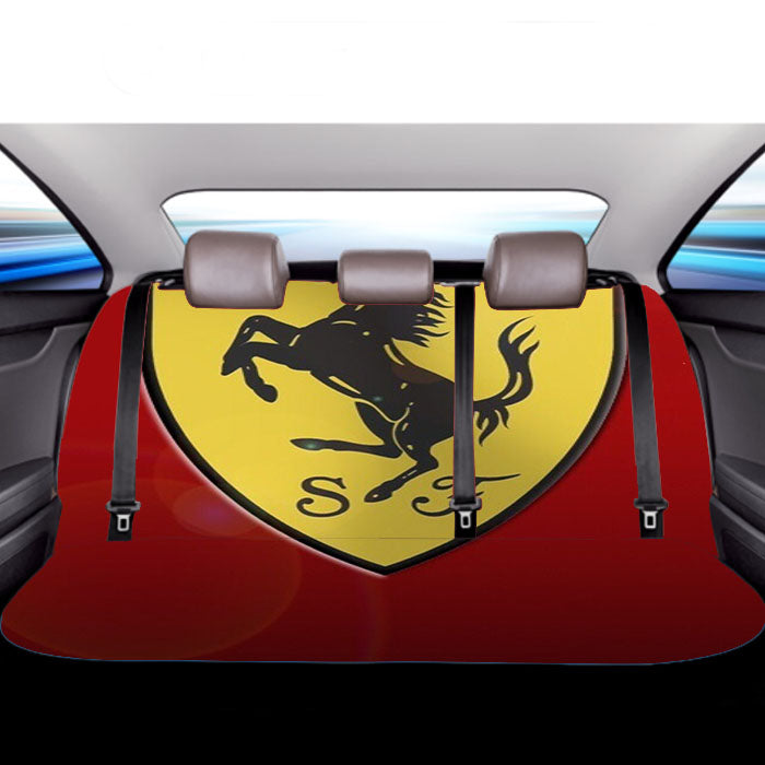 Ferrari Logo Red Background Car Back Rear Seat Covers