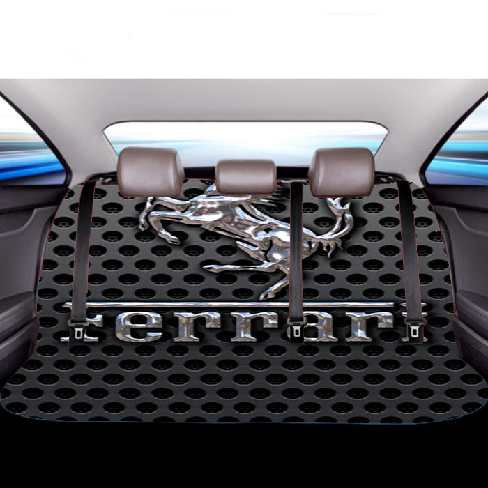 Ferrari Prancing Horse Of Maranello Dark Metal Mesh Car Back Rear Seat Covers