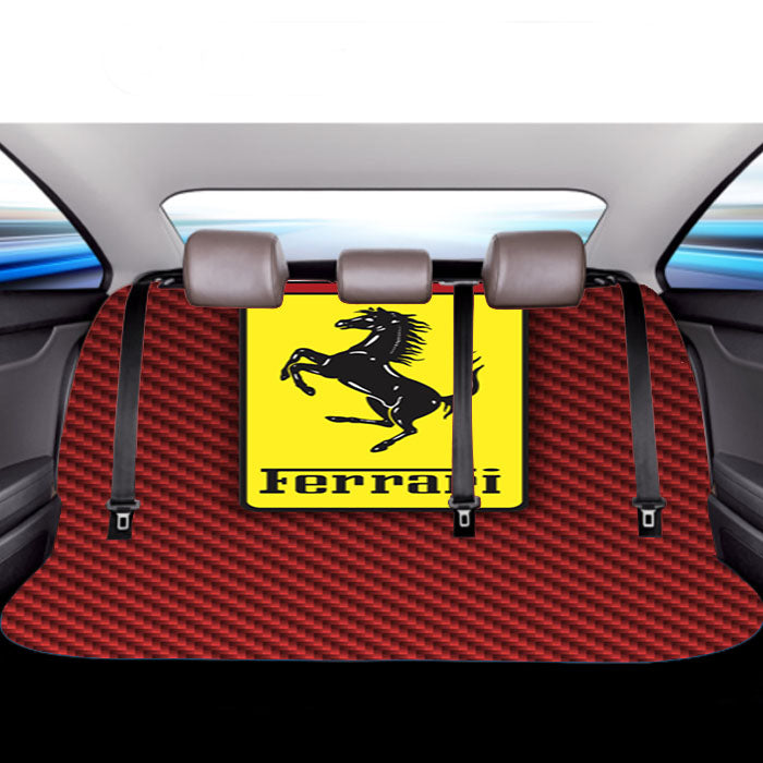 Ferrari Red Carbon Fiber Car Back Rear Seat Covers
