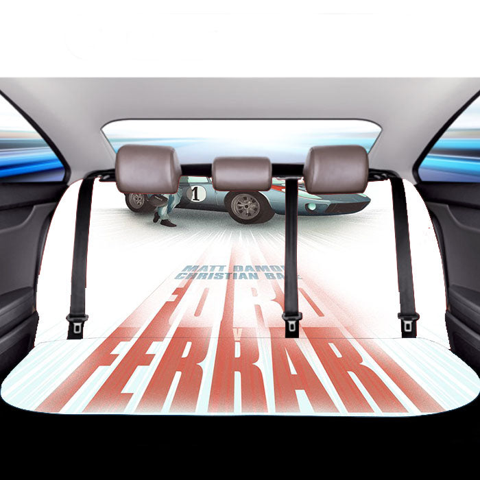Ford Ferrari White Poster Car Back Rear Seat Covers
