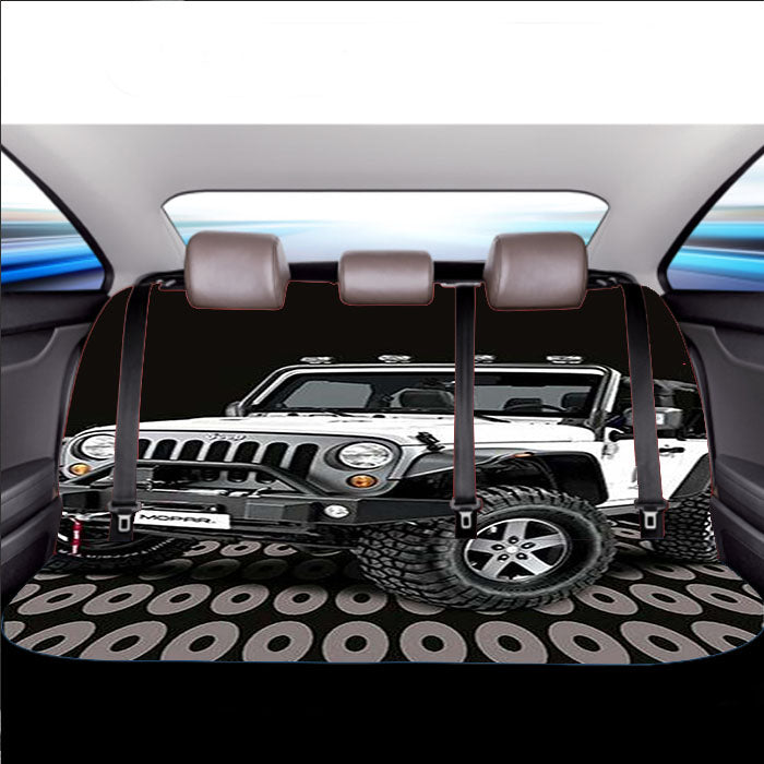 Jeep White Car Car Back Rear Seat Covers