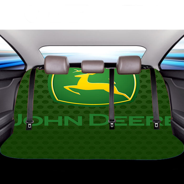 John Deere Green Carbon Fiber Logo Car Back Rear Seat Covers