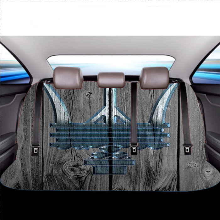 Maserati Car Logo Dark Wood Wallpaper Car Back Rear Seat Covers