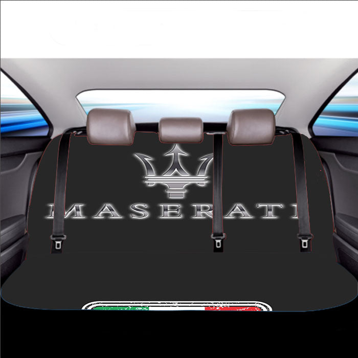 Maserati Italy Trident Black Logo Car Back Rear Seat Covers