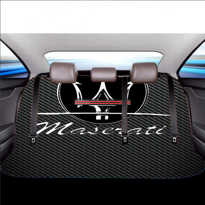 Maserati Logo Carbon Fiber Car Back Rear Seat Covers