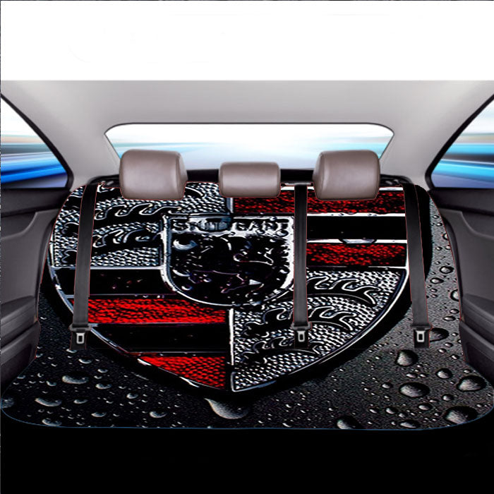 Porsche Black Rain Logo Car Back Rear Seat Covers