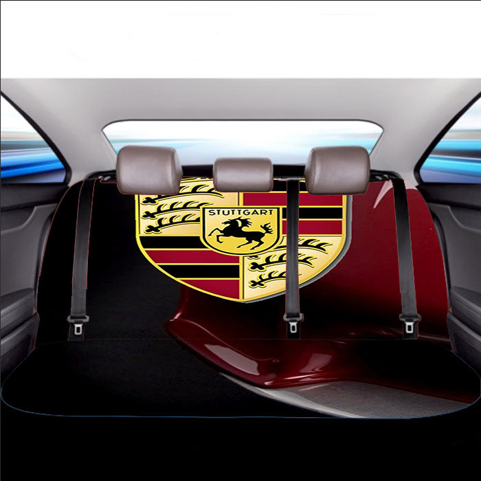 Porsche Car Emblem Art Car Back Rear Seat Covers