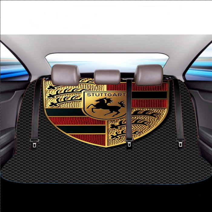 Porsche Carbon Emblem Logo Car Back Rear Seat Covers