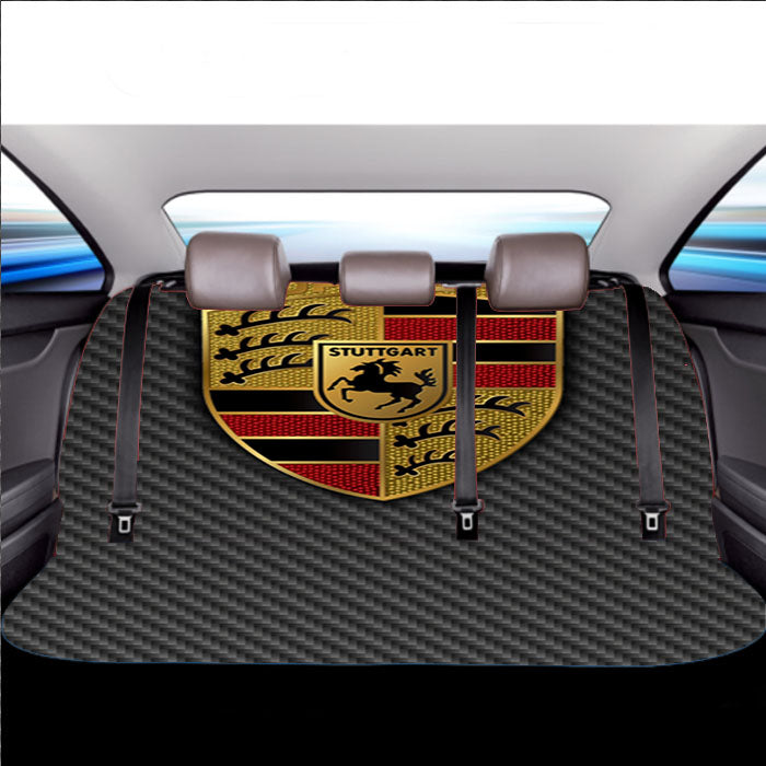 Porsche Carbon Fiber Logo Car Back Rear Seat Covers
