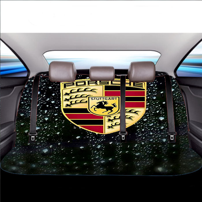 Porsche Emblem Water Drop Car Back Rear Seat Covers