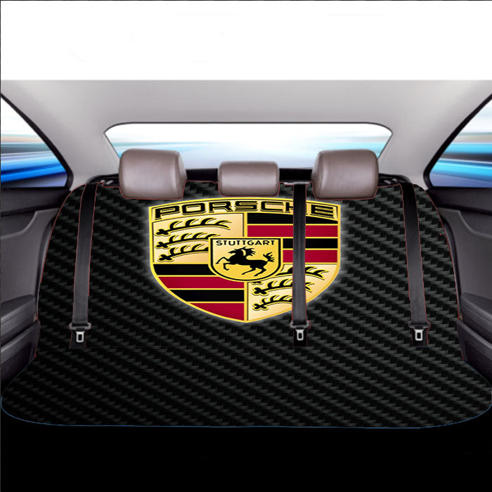 Porsche Logo Carbon Car Back Rear Seat Covers