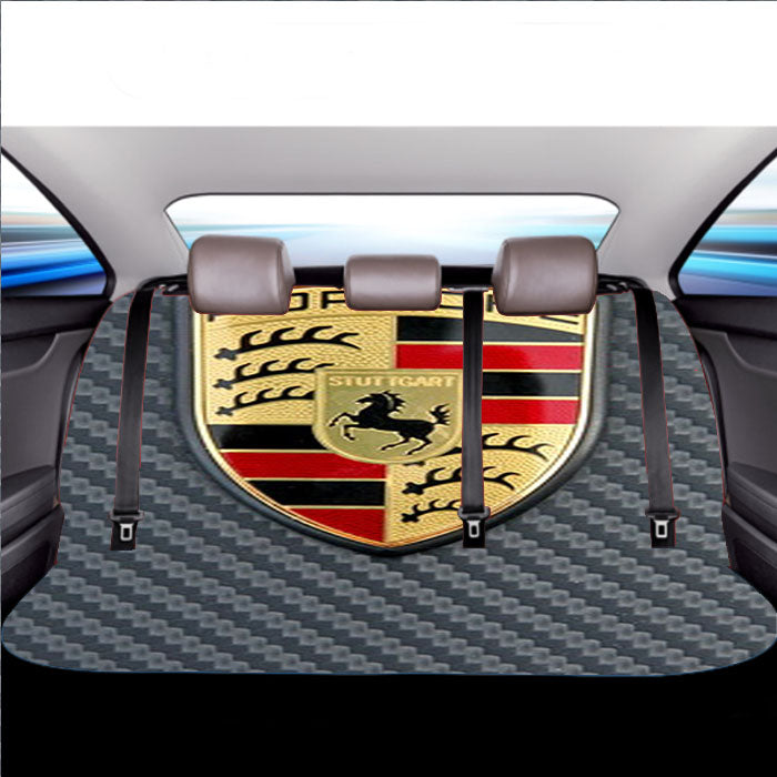 Porsche Logo Fiber Car Back Rear Seat Covers