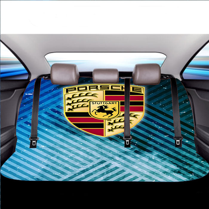 Porsche Logo Stripes Art Car Back Rear Seat Covers