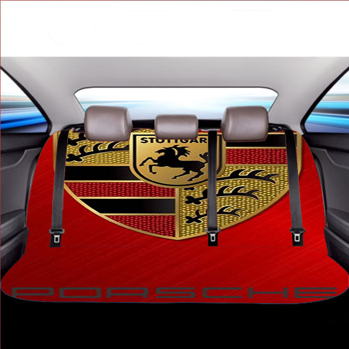 Porsche Red Design Car Back Rear Seat Covers