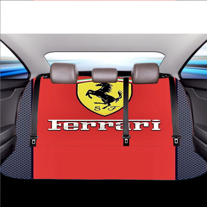 Red Line Ferrari Logo Car Back Rear Seat Covers