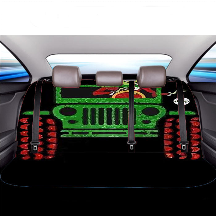 The Grinch Riding Jeep Car Back Rear Seat Covers