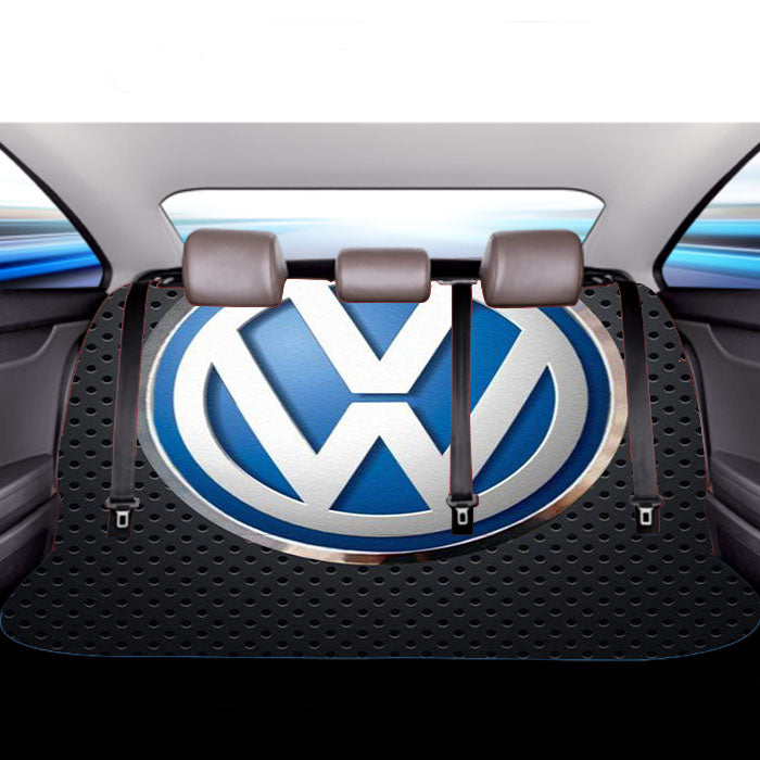 Vw Logo Black Carbon Car Back Rear Seat Covers