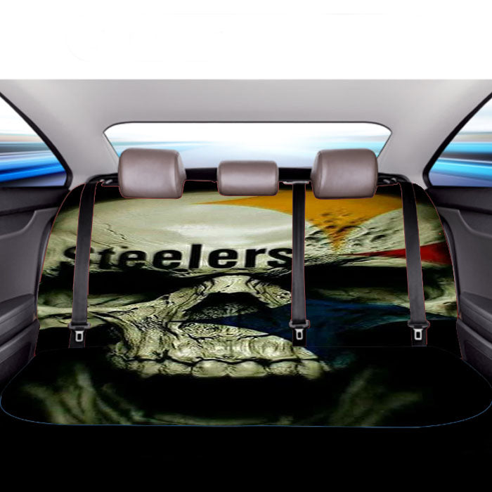 3D Skull Pittsburgh Steelers Car Back Rear Seat Covers