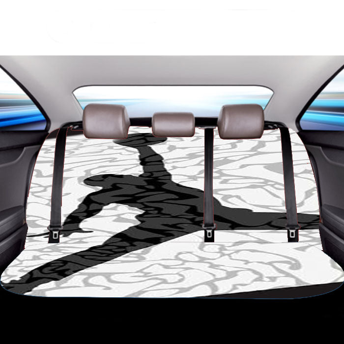 Air Jordan White Texture Car Back Rear Seat Covers