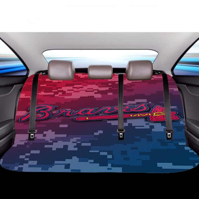 Atlanta Braves Army Camo Car Back Rear Seat Covers