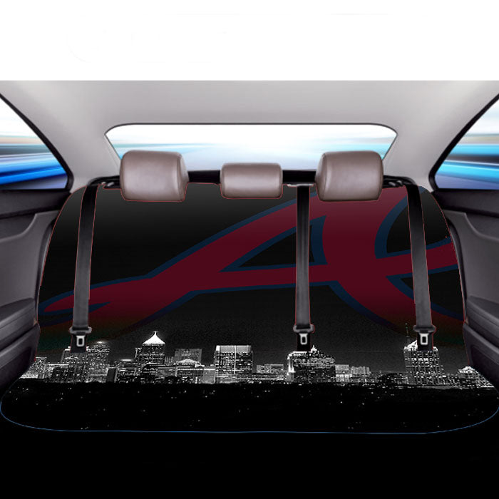 Atlanta Braves Night City Car Back Rear Seat Covers