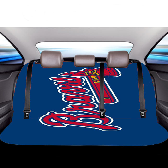 Atlanta Braves Red Blue Logo Car Back Rear Seat Covers