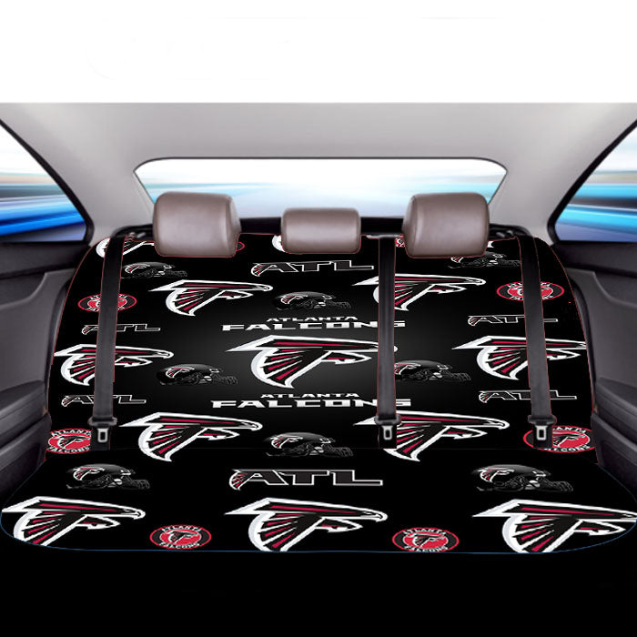 Atlanta Falcons Logo Pattern Black Car Back Rear Seat Covers