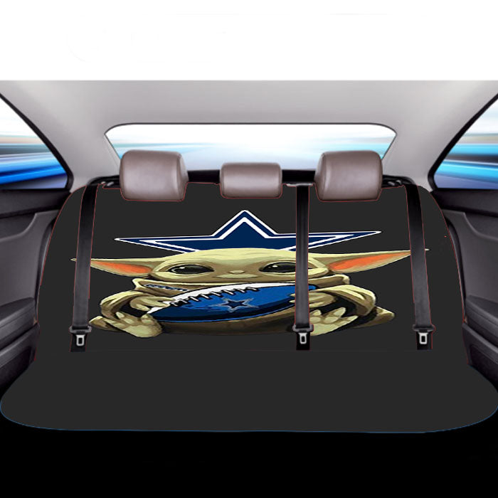 Baby Yoda Hug Dallas Cowboys Mandalorian Car Back Rear Seat Covers