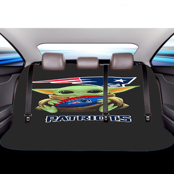 Baby Yoda Hug New England Patriots Mandalorian Car Back Rear Seat Covers
