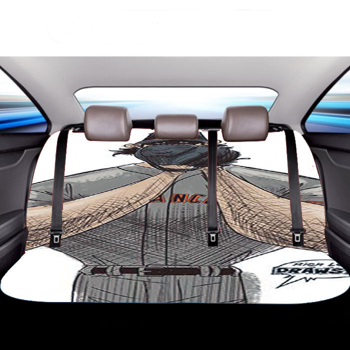 Baseball America Club Cartoon Car Back Rear Seat Covers