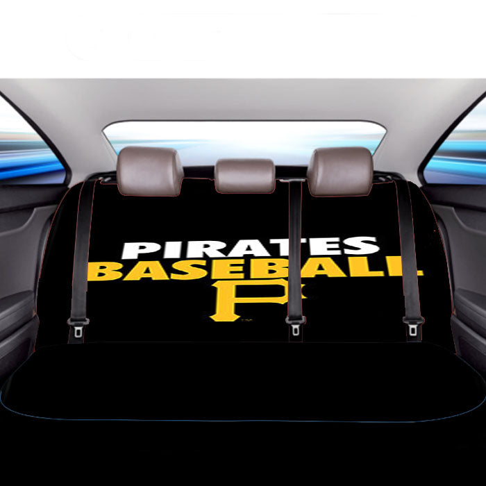 Baseball Pirates Yellow Black Car Back Rear Seat Covers