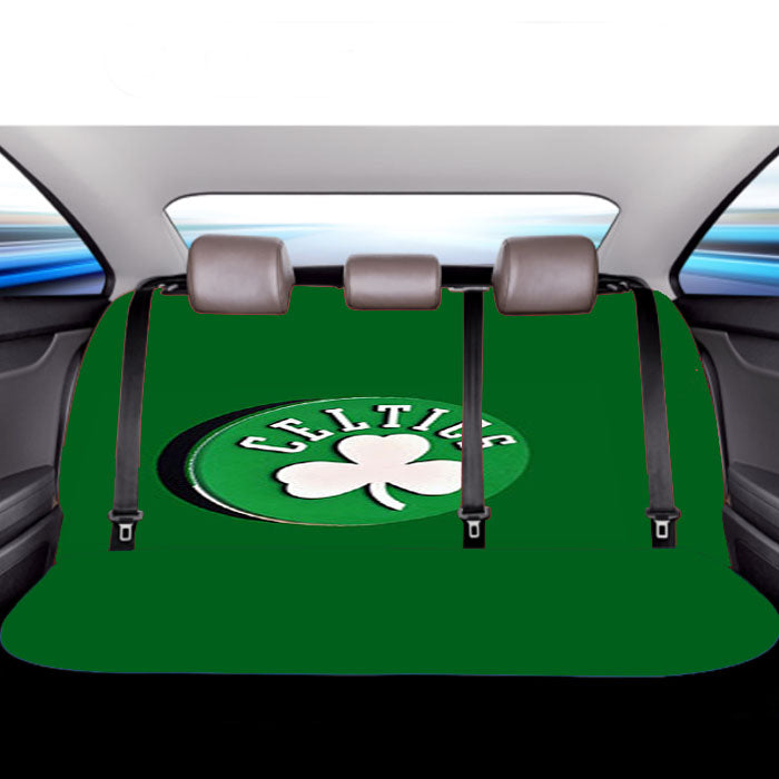 Black Boston Celtics Car Back Rear Seat Covers