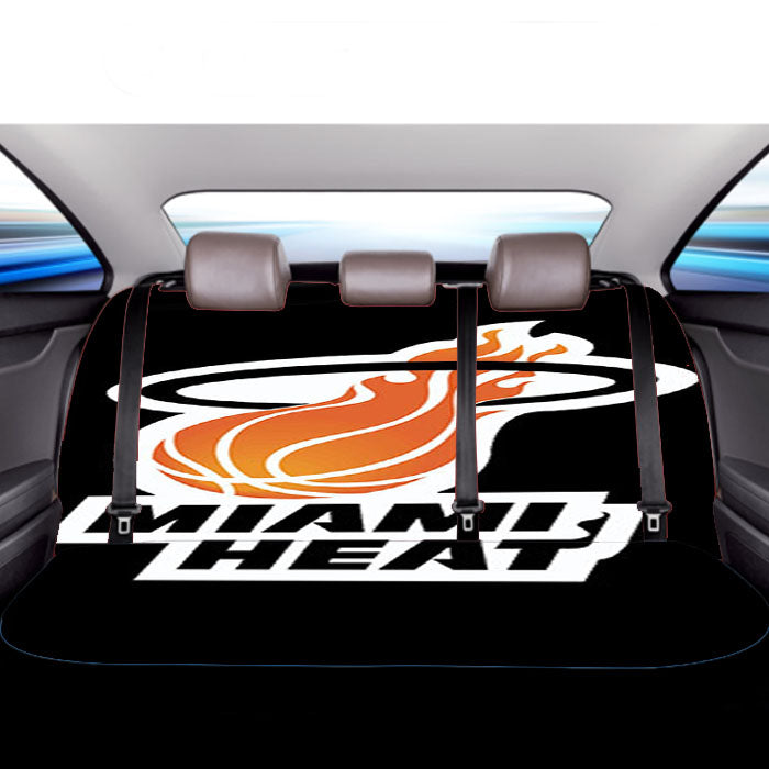 Black Design Miami Heat Car Back Rear Seat Covers