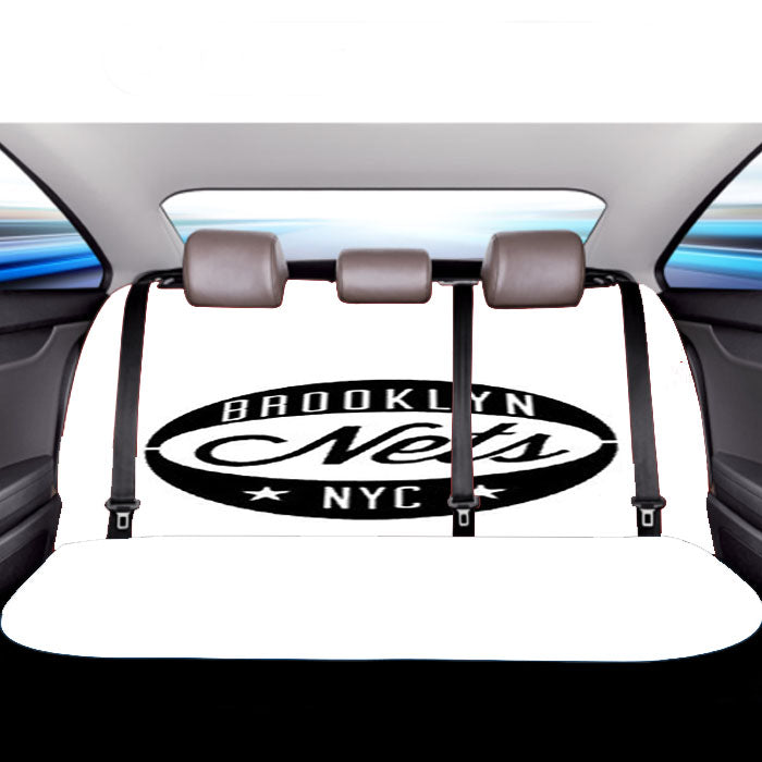 Black White Brooklyn Car Back Rear Seat Covers