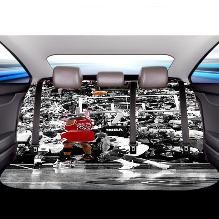 Black White Michael Jordan Last Shot Car Back Rear Seat Covers