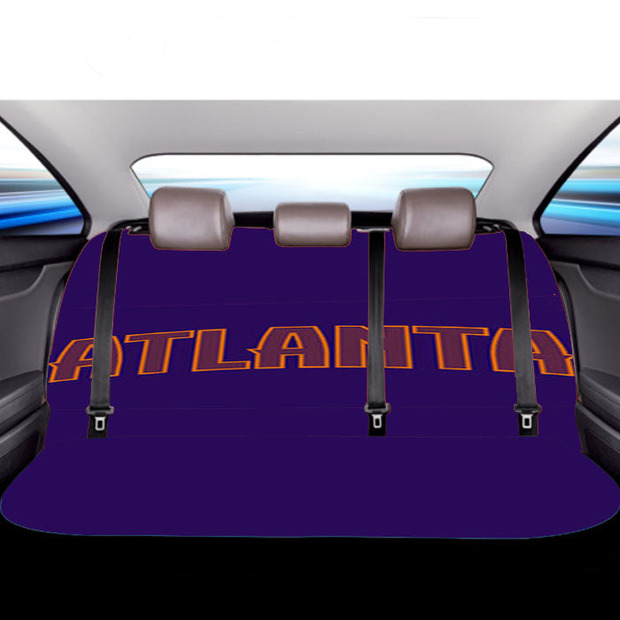 Blue Atlanta Hawks Car Back Rear Seat Covers