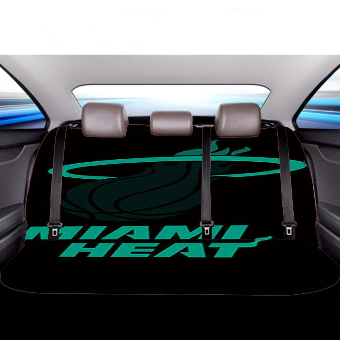 Blue Black Miami Heat Car Back Rear Seat Covers