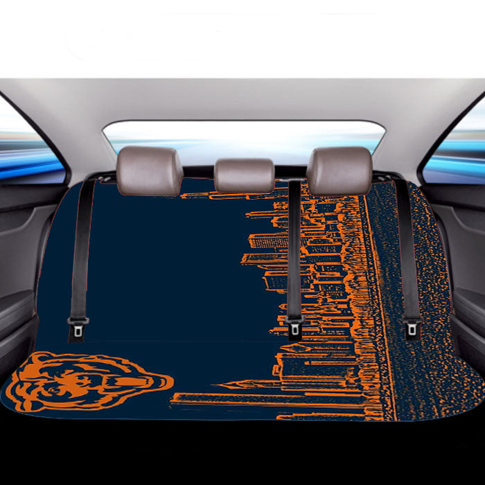 Blue Chicago Bear Car Back Rear Seat Covers