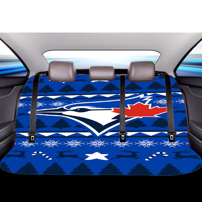 Blue Jays Christmas Sweater Car Back Rear Seat Covers