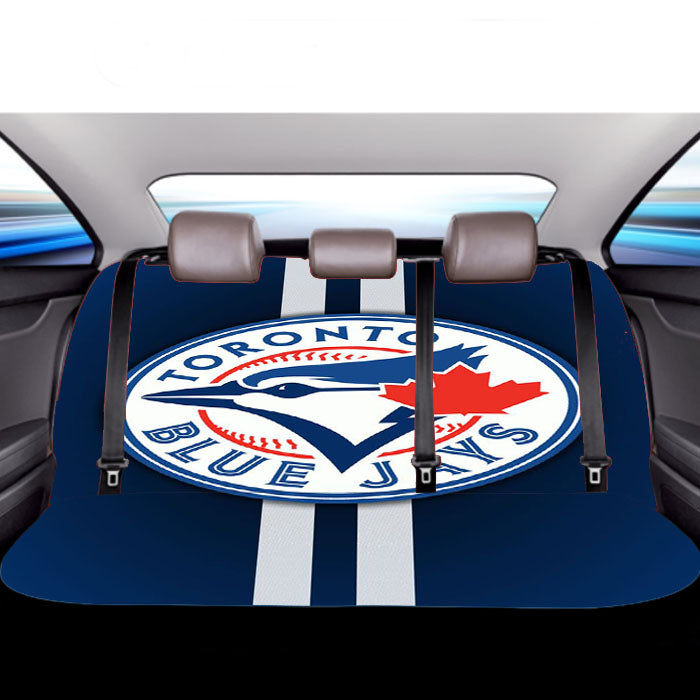 Blue Jays Logo And Stripes Car Back Rear Seat Covers
